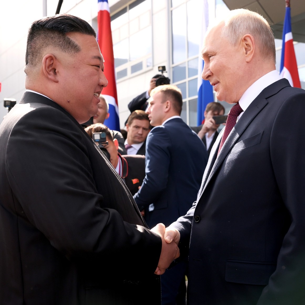 North Korean President Kim Jong-un with Vladimir Putin